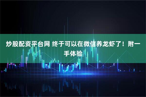 炒股配资平台网 终于可以在微信养龙虾了！附一手体验