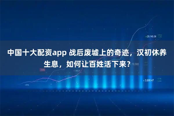 中国十大配资app 战后废墟上的奇迹，汉初休养生息，如何让百姓活下来？